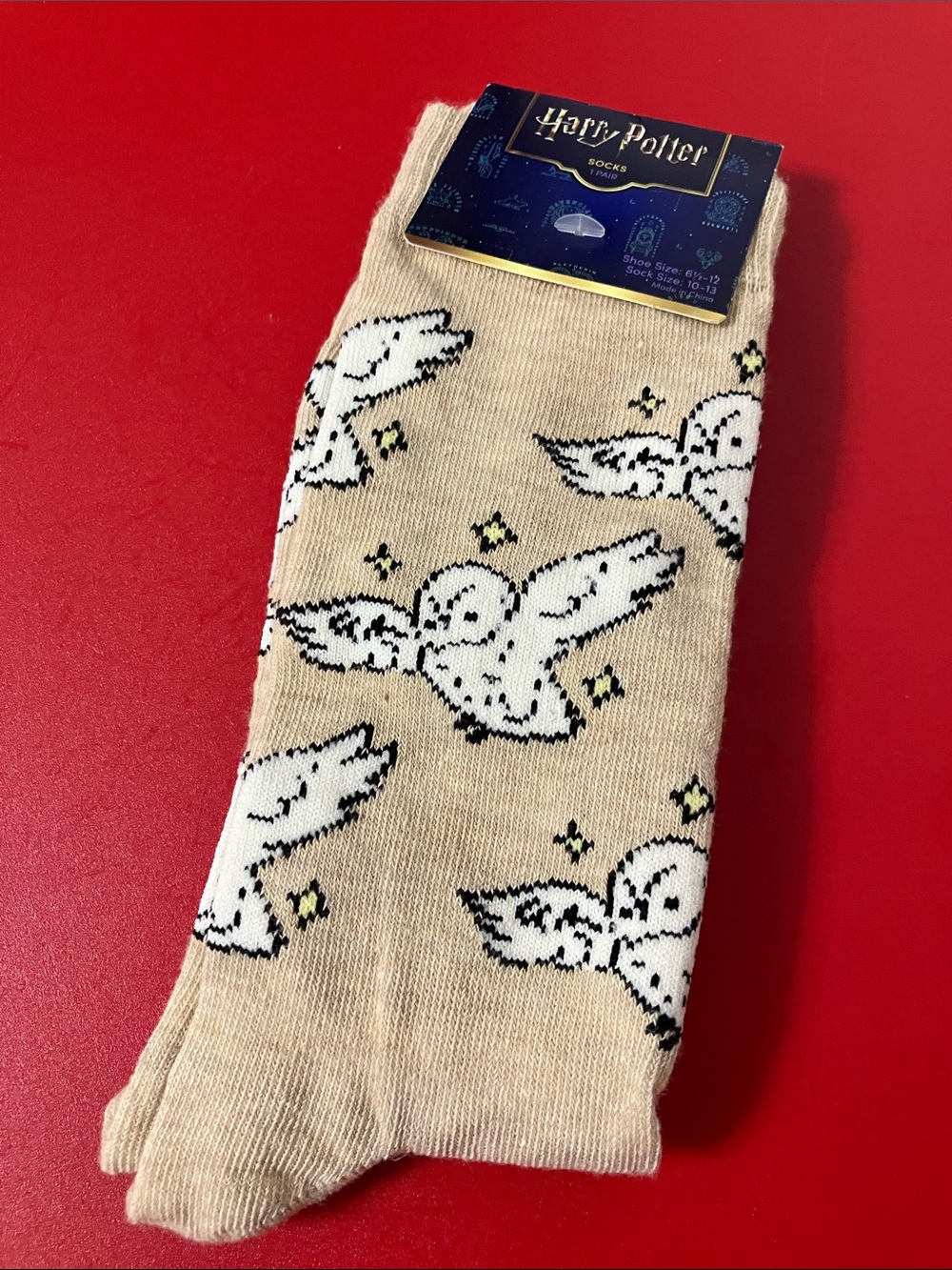 Harry Potter Hedwig Owl Socks Beige